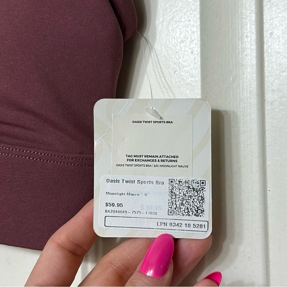 Women’s Fabletics Oasis Twist Sports Bra Size Small/6 Moonlight Mauve - Picture 8 of 14